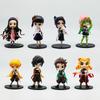 13Cm Anime Demon Slayer Figure Doll Toy Nezuko Tanjirou Zenitsu Inosuke Kyoujurou Shinobu Giyuu Qposket Model Toy Kids Xmas Gift
