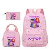 KPop Demon Hunters Character Colorful Backpack Three-Piece Set Rumi Mira Zoey HUNTR/X Saja Children'S Large Capacity Schoolbag