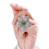 New Fashion Trend S925 Silver Inlaid 5A Zircon Emerald Gemstone Hao Necklace Temperament Ladies Collarbone Chain