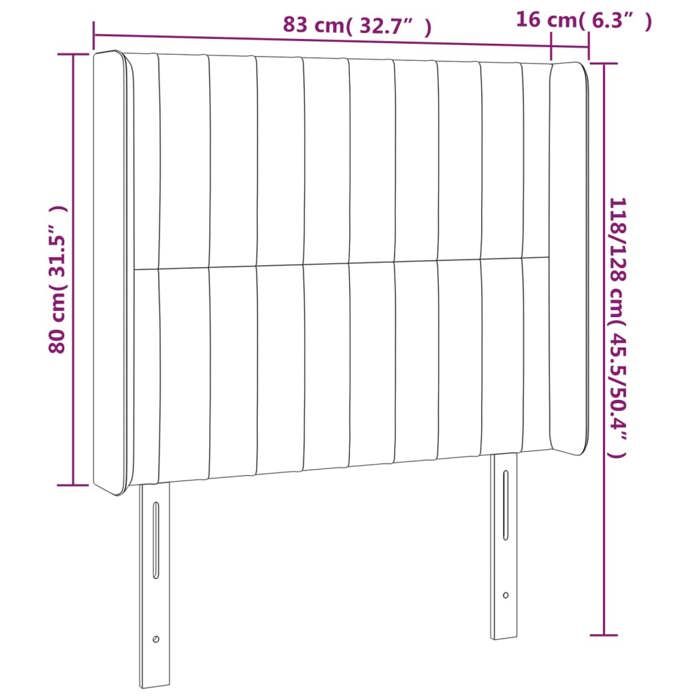 VidaXL Tête de Lit à LED Meuble de Chambre à Coucher Accessoire de Lit Simple Tête de Cadre de Lit Intérieur Taupe 3124264