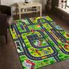 Alfombra de Juego de Mapa de Carreteras de Ciudad Colorida para Niños, Antideslizante, Suave, Educativa, Interactiva, para Habitación Infantil, Sala de Juegos y Zona de Juegos