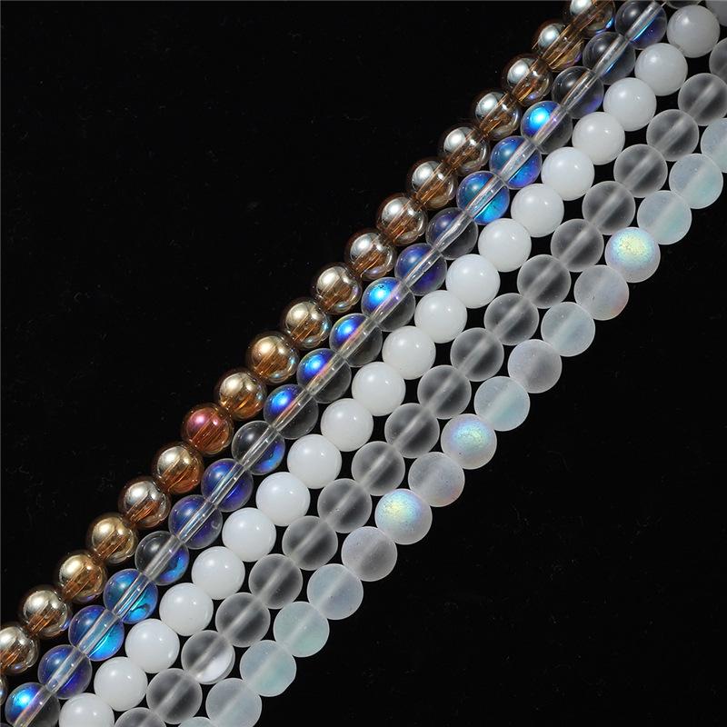 

Frosted Perforated Glass Beads for DIY Ancient Style Hairpin Accessories