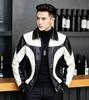 European size thickened spring and autumn casual men's leather jacket fashion splicing locomotive retro leather jacket men's clothing