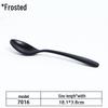 A5 Black Matte Melamine Long Handle Soup Spoon - Food Grade Porcelain Imitation for Restaurants, Hotels, and Hot Pots.