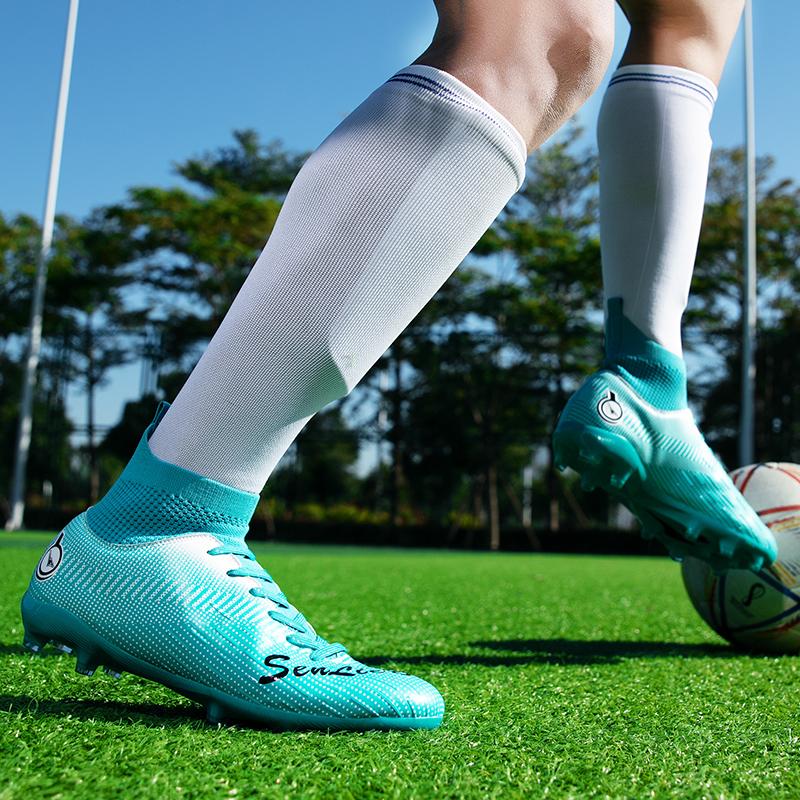 Men's High-top Football Shoes Colorful Outdoor Long-spike Sports Football Boots Large Size Youth Sports Kids Football Boots