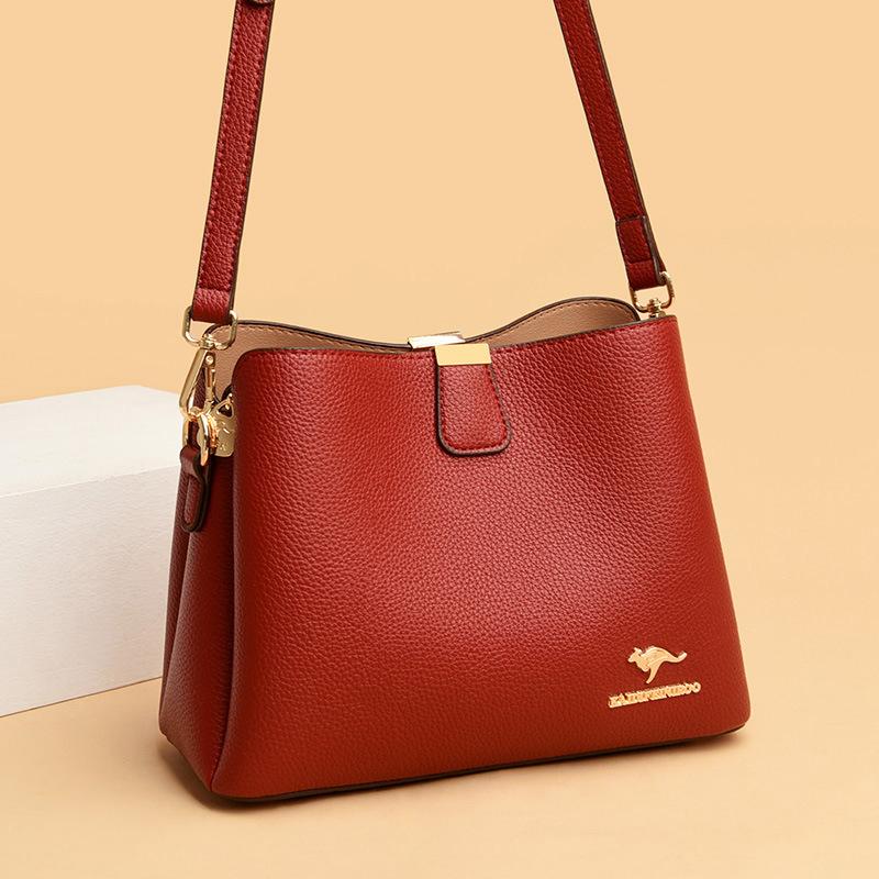 Borsa a tracolla Borsa a spalla da donna Borsa a secchiello da donna multicomparto