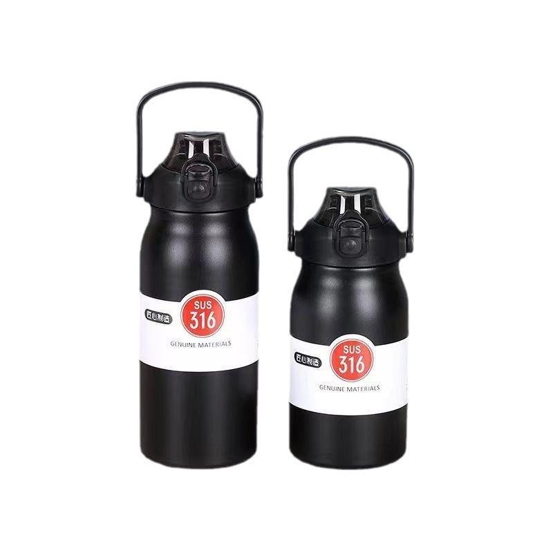 Big Belly Thermos Mug Large Capacity 304 Stainless Steel High-value Children's Straw Water Cup Outdoor Portable Water Bottle
