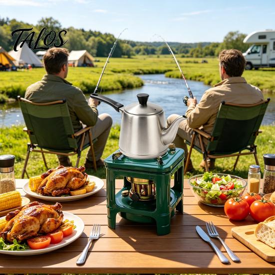 Kerosin Kocher Tragbar für Camping, 8-Docht Notfall Camping Heizgerät, Metall Brenner Leichter Ofen Outdoor Wandern Picknick Wärmer