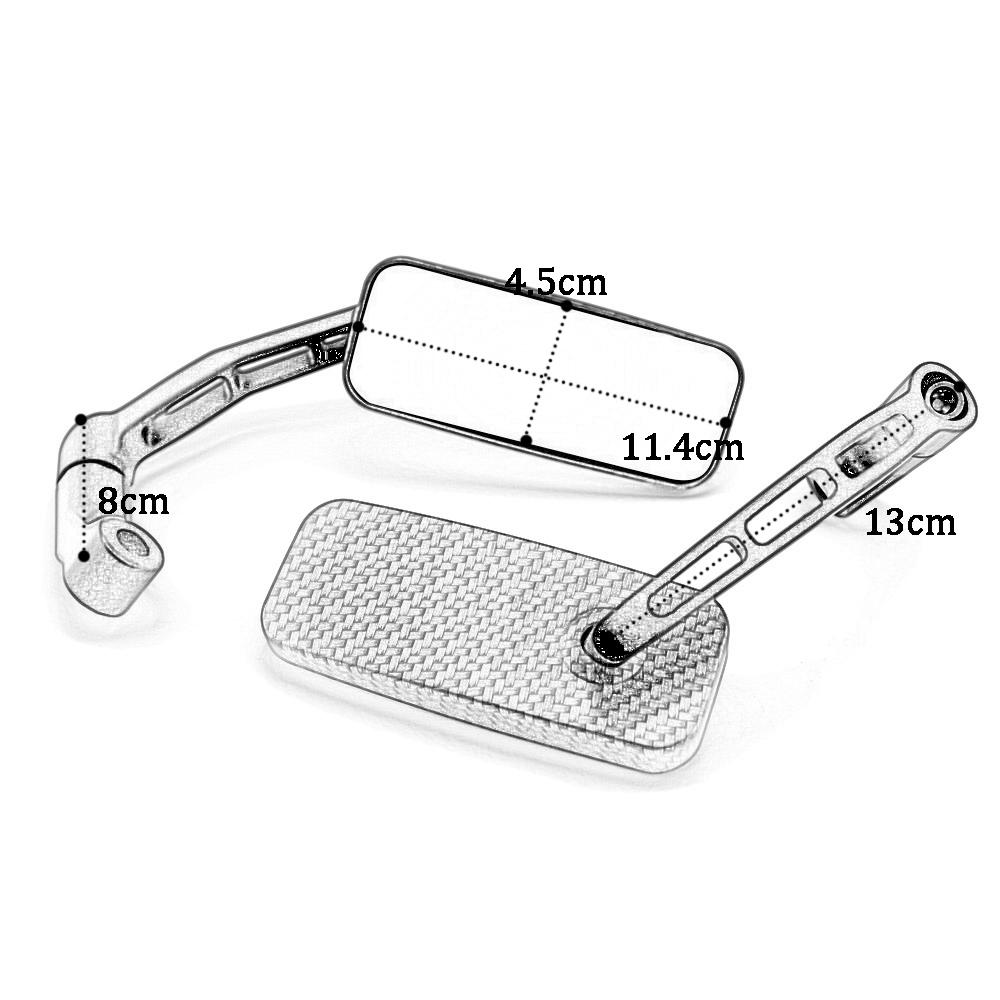 Univerzální 8mm 10mm motocyklová zpětná zrcátka z uhlíkových vláken, příslušenství pro motocykly, řídítka, zrcátko pro skútr