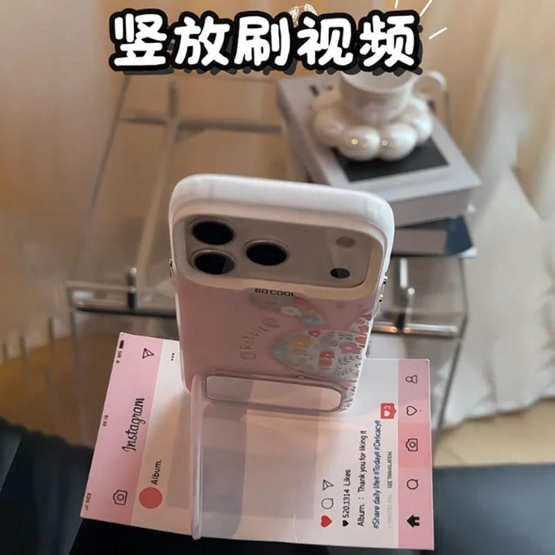 Girl hollow floral rabbit suitable for Apple 17Promax mobile phone case IP16 color silver IMD15Pro bracket cover