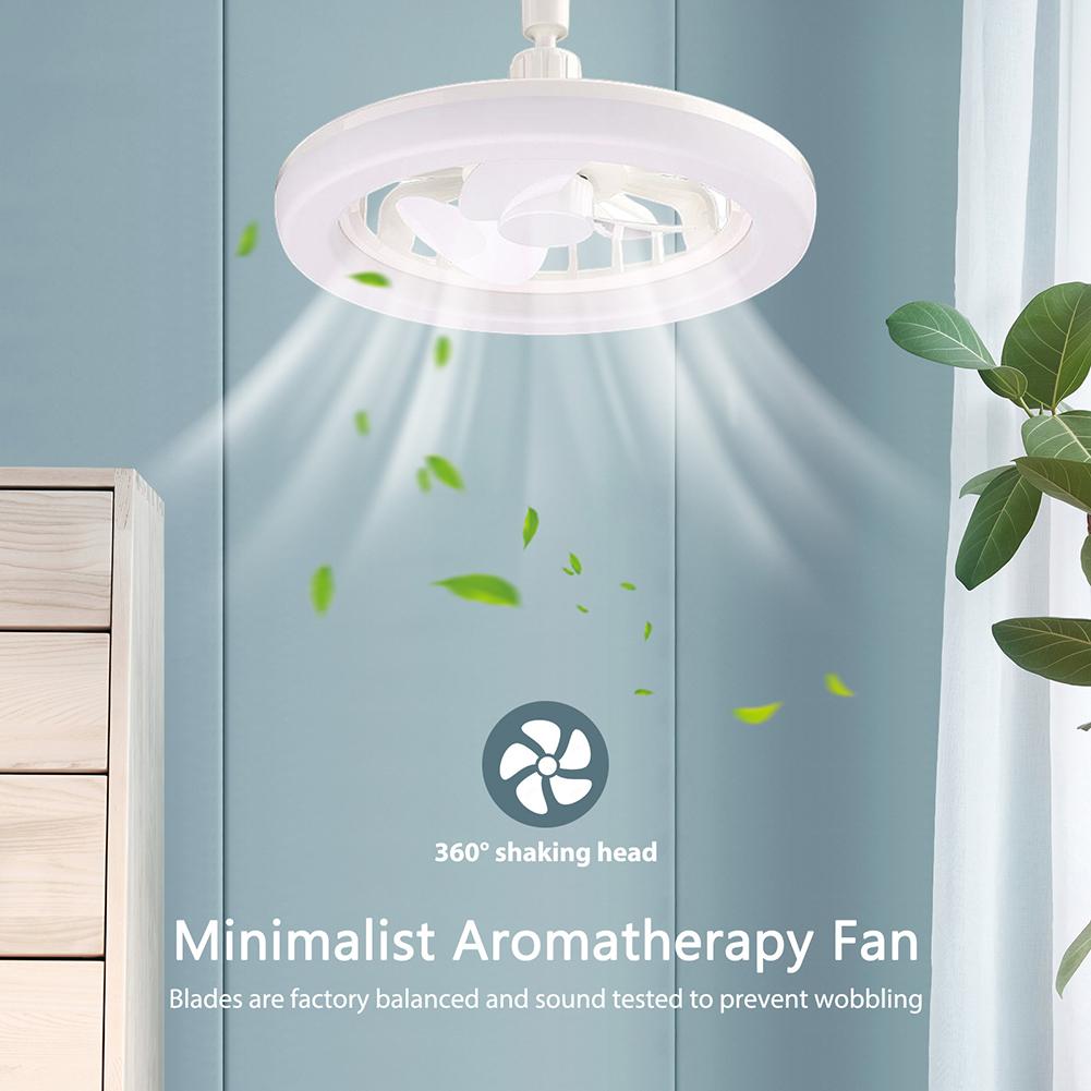 2In1 Three-speed LED Fan Light Aromatherapy Modern Ceiling Fan with Lights Remote Control Small Silent Ceiling Fan for Bedroom