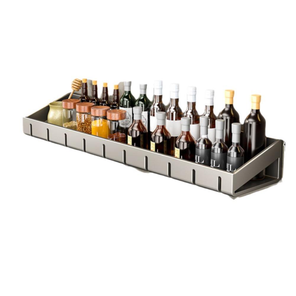 Wall Mounted Spice Storage Rack Non-Punching Condiment Rack  Bathroom