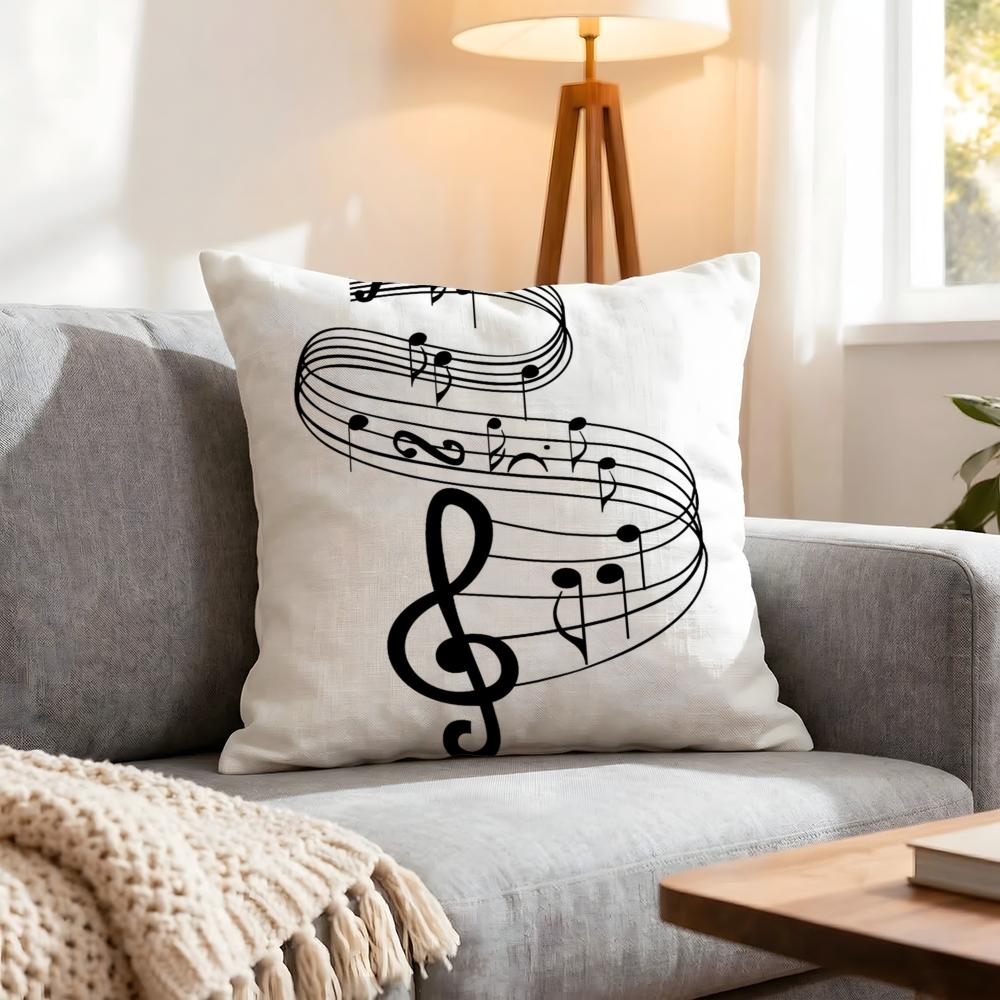 Art Sheet Music Printing Cushion Cover 1Pcs Decorative Covers Soft Cushion Case For Sofa Couch Decor 40X40 45X45 Pillowcases