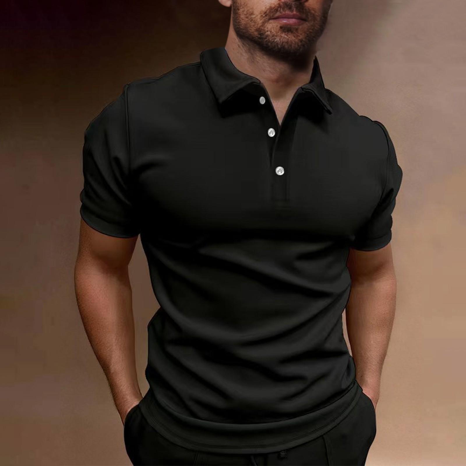 (Куниде) Летний мужской топ для гольфа с короткими рукавами и микроэластичным покрытием — фото 5