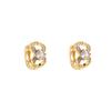 European & American Fashion Zircon 8-Shaped Gold-Plated Earrings