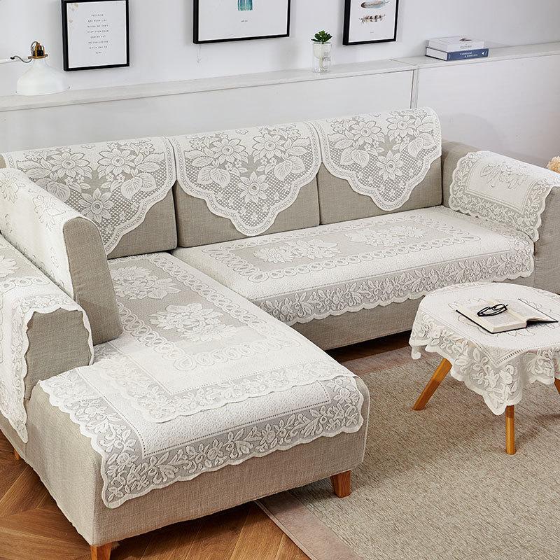 

1pcs Fashionable European Lace Full Cover Non Slip Thick Sofa Towel Dustproof and Wear-resistant Backrest Pad Easy To Clean Sofa Armrest Towel 60*60cm