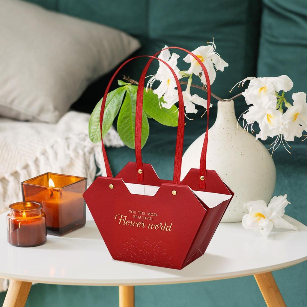 Bouquet Holder, Gift Box, Paper Handbag, Storage Bag, Florist Packaging Material, Stylish for