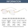 Portable Shiny Diamond Myopia Glasses Ultra Light Frame Eye Protection Anti-Blue Light  Eyeglasses