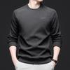 Men's 2025 Winter Fashionable Round Neck Long Sleeve Hoodie - Trendy, Versatile Solid Color Casual Wear