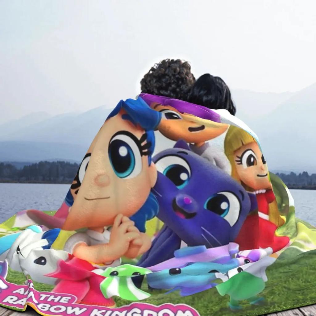 True and the Rainbow Kingdom Design Soft Warm Coral Fleece Flannel Blankets For Beds Plaid Throw Sofa Cover Bedspread Blanket