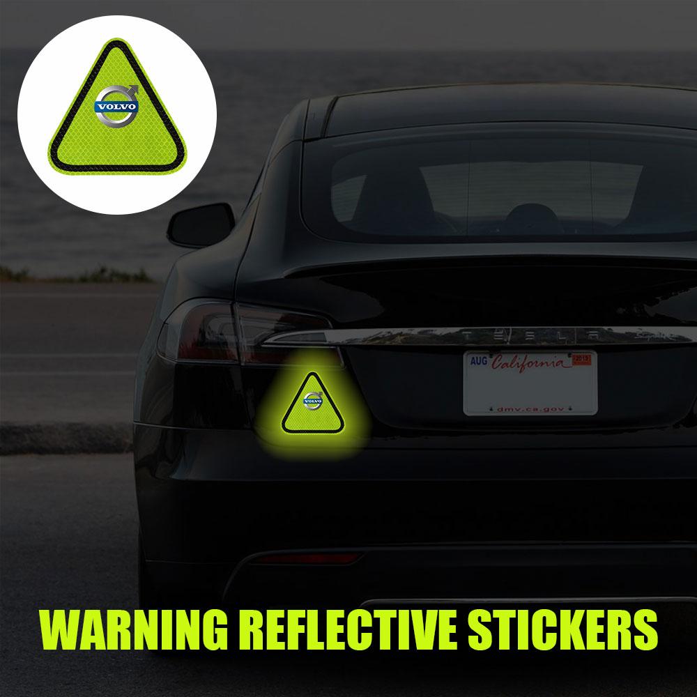 Auto Buitenkant Veiligheidswaarschuwing Markering Auto Embleem Reflecterende Tape Stickers Voor Volvo S80L XC60 XC90 S40 S60 S80 V40 V60 V70 Rdesign