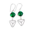 Chrome Diopside Gemstone 925 Sterling Silver Jewelry Handcrafted Earrings 2.00" EE-45-8