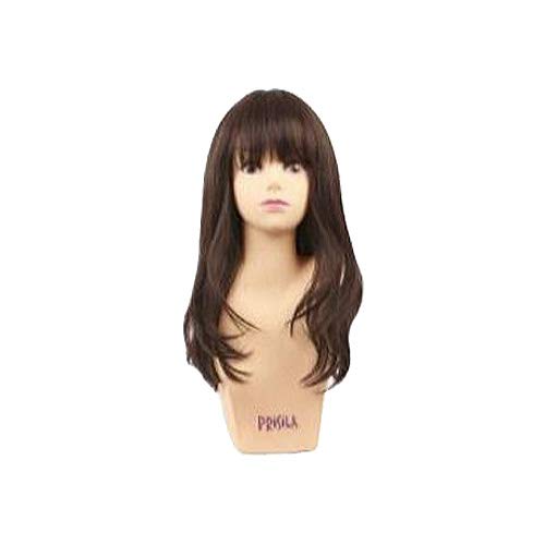 All-wig, Wave, Semi-long, Heat-resistant, Dark Cocoa