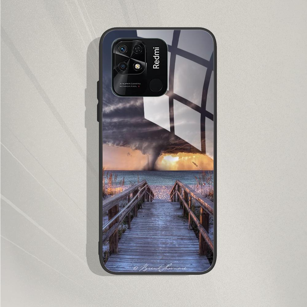 For Xiaomi Redmi 10C Case For Redmi 10C 2022 Cover Marble Painted Tempered Glass Case Fundas For Redmi 10c redmi10C Bumper Coque