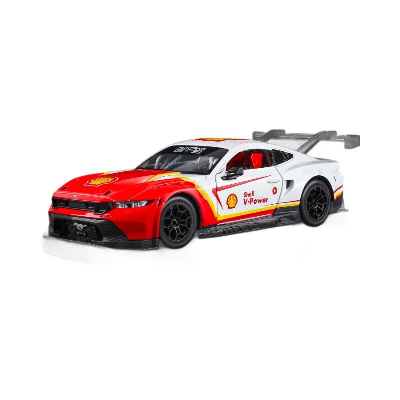 

1/24 Ford Mustang GT3 Co-brand Version Alloy Sports Car Model Metal Track Racing Car Vehicle Model Sound and Light Kids Toy Gift