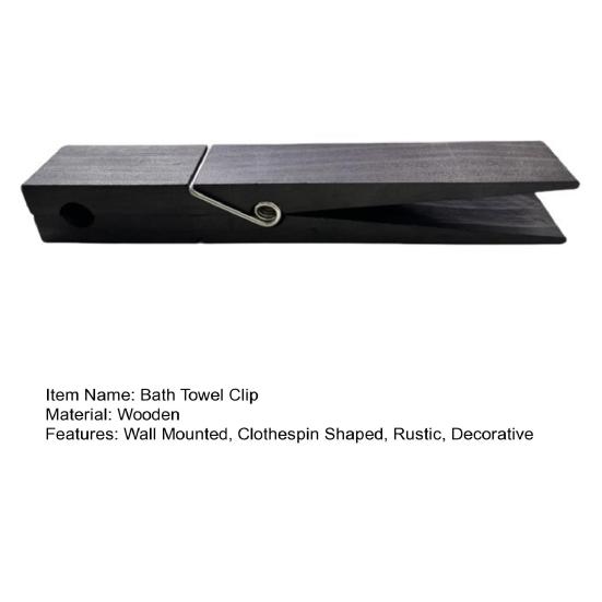 Klip na osušku Dřevěný kolíček na prádlo Tvar Věšák na ručníky Rustikální Nástěnný Dekorativní věšák do koupelny, na prádlo, na ručníky, na oblečení