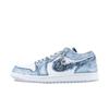 Air Jordan 1 Slip Resistant Abrasion Resistant Low Top Vintage Basketball Shoes Men's Blue White FQ7687-300(Team626-)