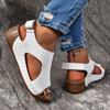 Women's Solid Color Wedge Heeled Sandals, Casual Open Toe Platform Shoes, Comfortable Ankle Strap Sandals