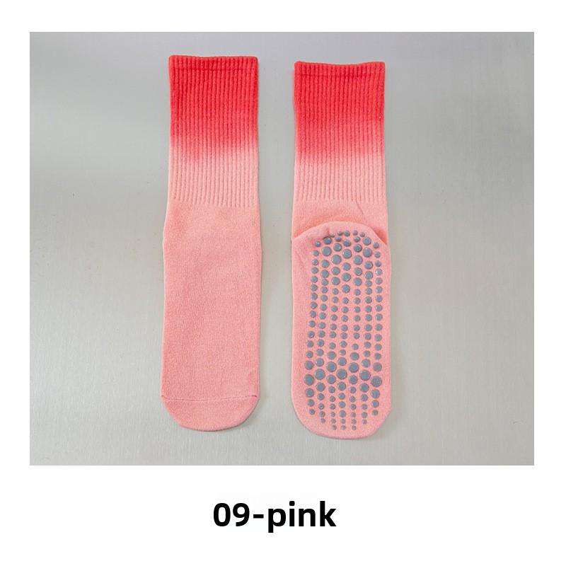 Gradually Change Yoga Women's Socks Non-slip Sports Socks Girls Pilates Medium Tube Hanging Dye Socks