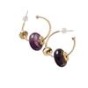 New design sense crystal natural stone pendant earrings earrings Seiko earrings femininity commuter accessories