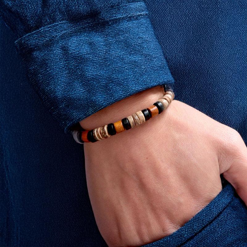 Noter Handmade Coconut Husk Wooden Bracelet For Men Yoga Meditation Healing Braslet Prayer Buddha Beads Strand Braclet Pulseria