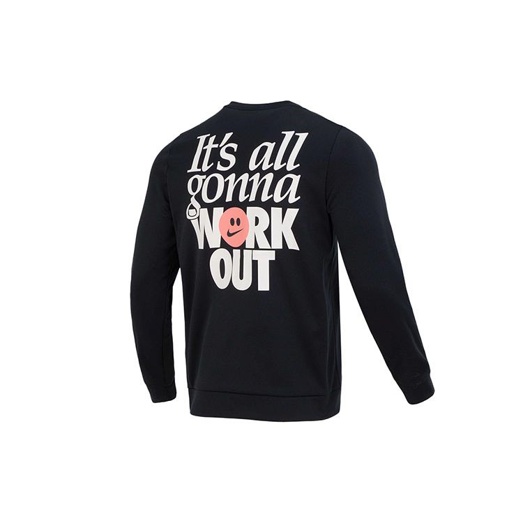 Nike Therma-FIT Training Graphic Crew Neck Sweatshirt Men Black FD4808-010 S