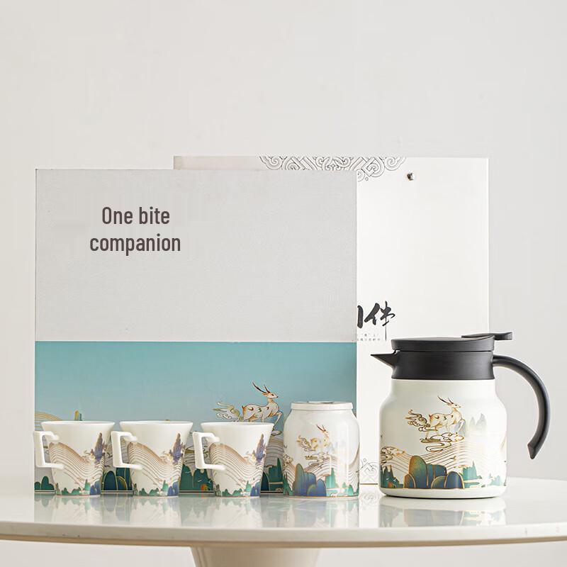 Chinese Ink Wash Style Ceramic Tea Set