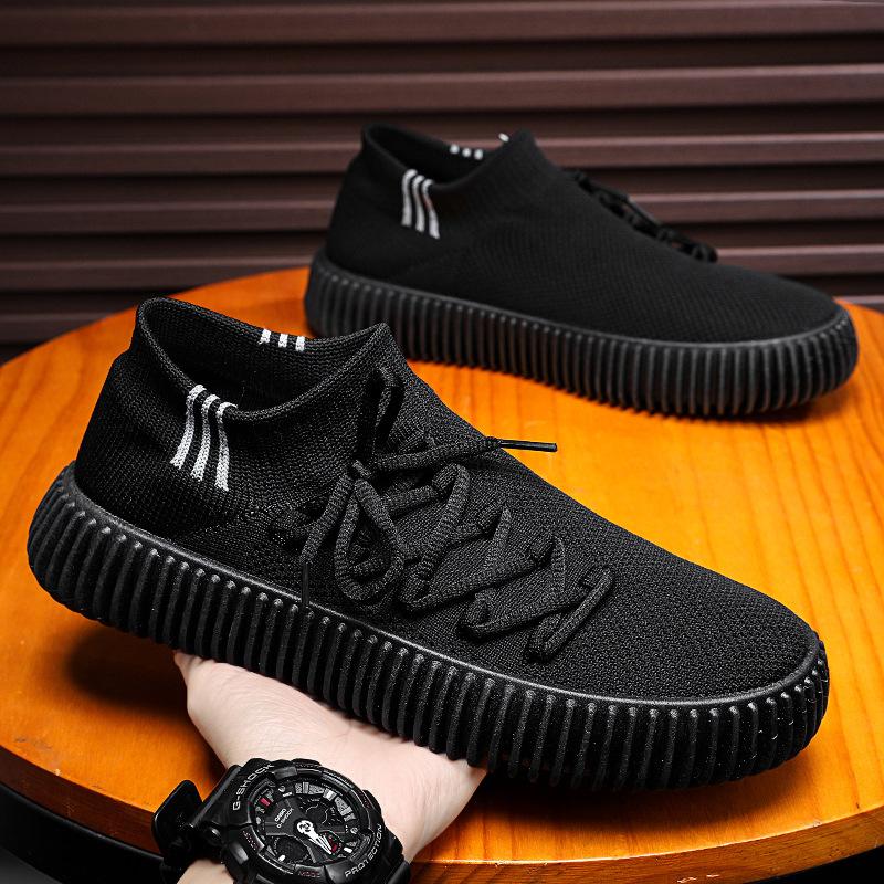 

Lightweight new men s breathable casual shoes sports shoes mesh knitted soft flats 41 чорний
