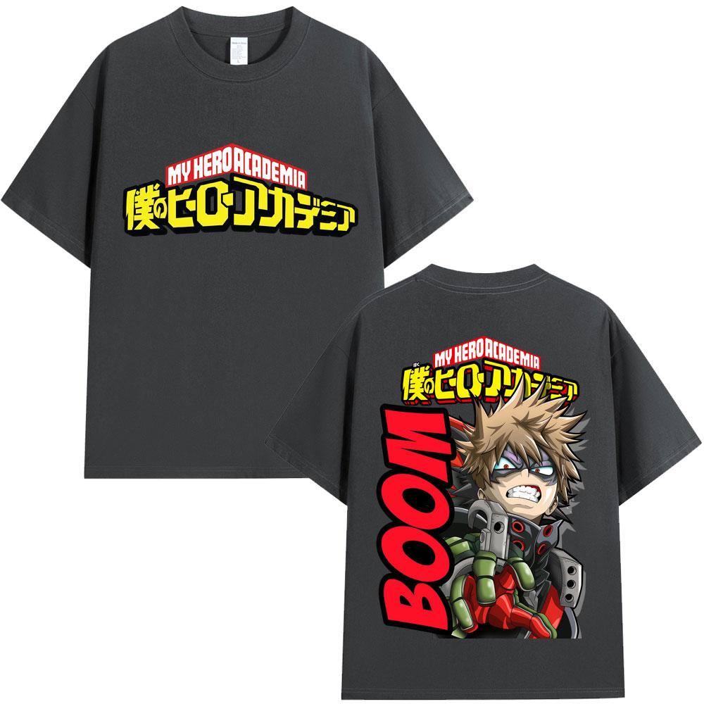Anime My Hero Academia Katsuki Bakugo T-Shirts Men Women Trend Vintage Harajuku Manga T Shirt Oversized Cotton Gifts