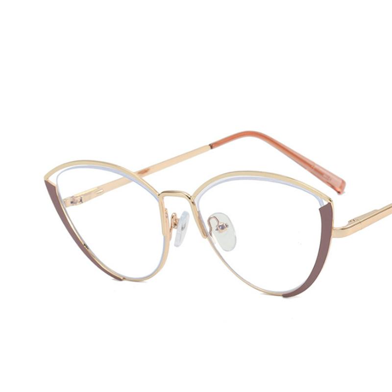 Triangular Cat Eyes Cutout Frame Clear Lens Glasses Oval Simple Myopia Nerd Spectacles Degree -0.5 -1.0 -2.0 -3.0 -4.0 To -6.0