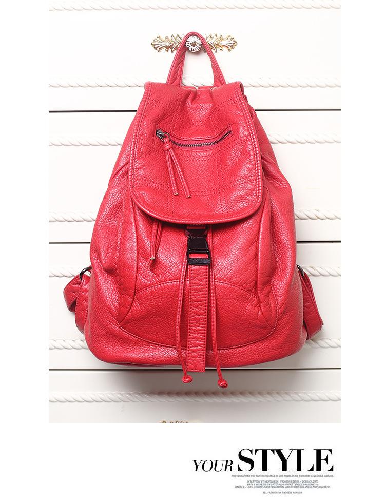 New Fashion Korean Edition Backpack Washed Sheep Pattern Travel Backpack Women s Bag Embroidered Style Student Backpack красный