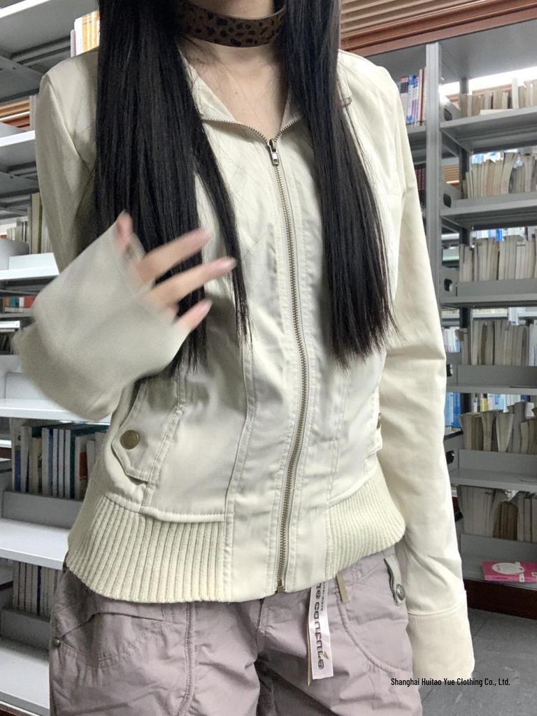 Korean Style Retro Stand Collar Slim Fit Jacket - Autumn 2025 Collection