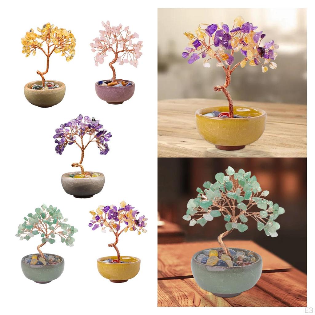 Money Tree Figurine Decorative Piece for Office Shelf Gift