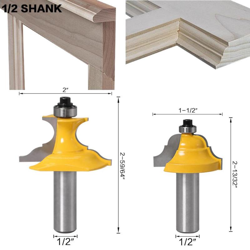 

2 шт. 12-мм хвостовик 1/2 хвостовика з обшивкою римської огі на п’єдесталі Фреза C3 з твердосплавним наконечником Дереворізальний інструмент Деревообробні фрези 1/2shank