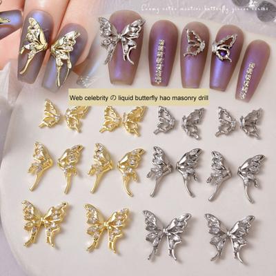 Exquisito Adorno de Uñas Adornos para Uñas Circonita Cúbica Ligero Arte de Uñas DIY