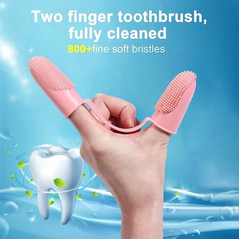 Pet Finger Toothbrush Silicone Super Soft Dog Toothbrushes Teeth Cleaning Tool Bad Breath Care Nontoxic Cat Cleaning Supplies