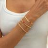 SHIXIN 7Pcs/Set Elegant Acrylic Charm Bracelets for Women 2026 Vintage Minimalist Multi-Element Twist Chain Metal Bangle Jewelry