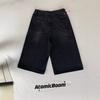 Seven-point Straight-leg Denim Shorts for Women's Summer Thin Fat MM Medium Pants, Thin Wide-leg Medium Pants