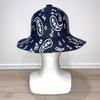 Used M Good Condition Kangol Paisley Pattern Long Brim Bucket Hat Navy Navy