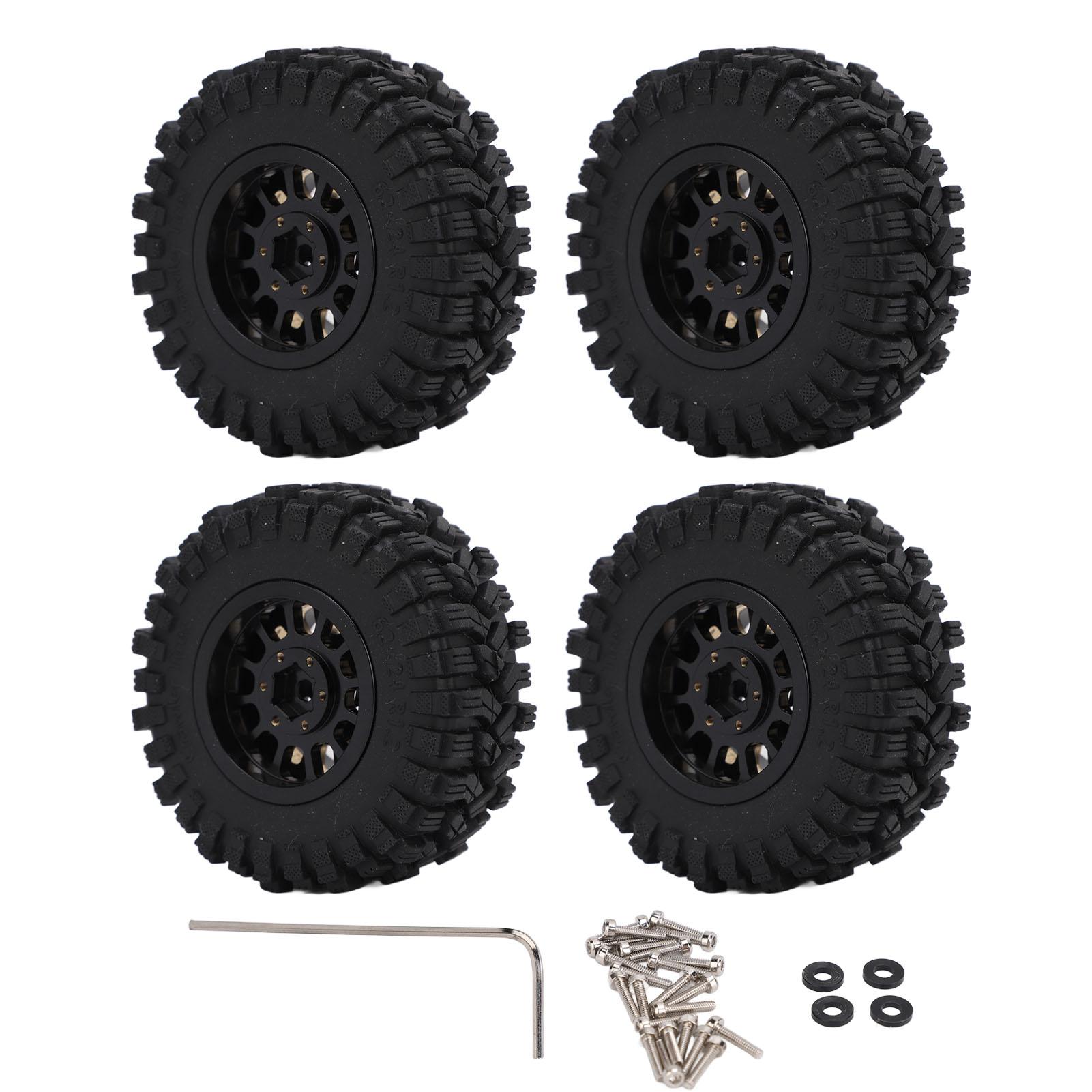 

4 шт. RC колеса шини латунні ободи гумові шини 1,2 дюйма підвищена стійкість до зносу для 1/1